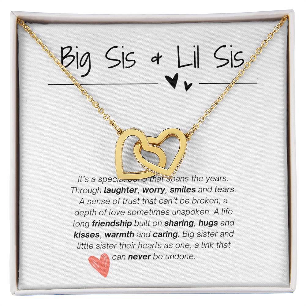 Bis Sis & Lil Sis | Interlocking Hearts Necklace | For Your Sister