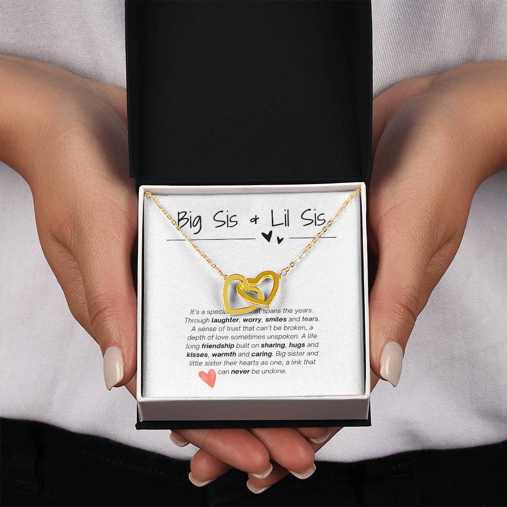 Bis Sis & Lil Sis | Interlocking Hearts Necklace | For Your Sister