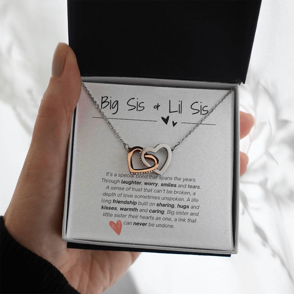 Bis Sis & Lil Sis | Interlocking Hearts Necklace | For Your Sister
