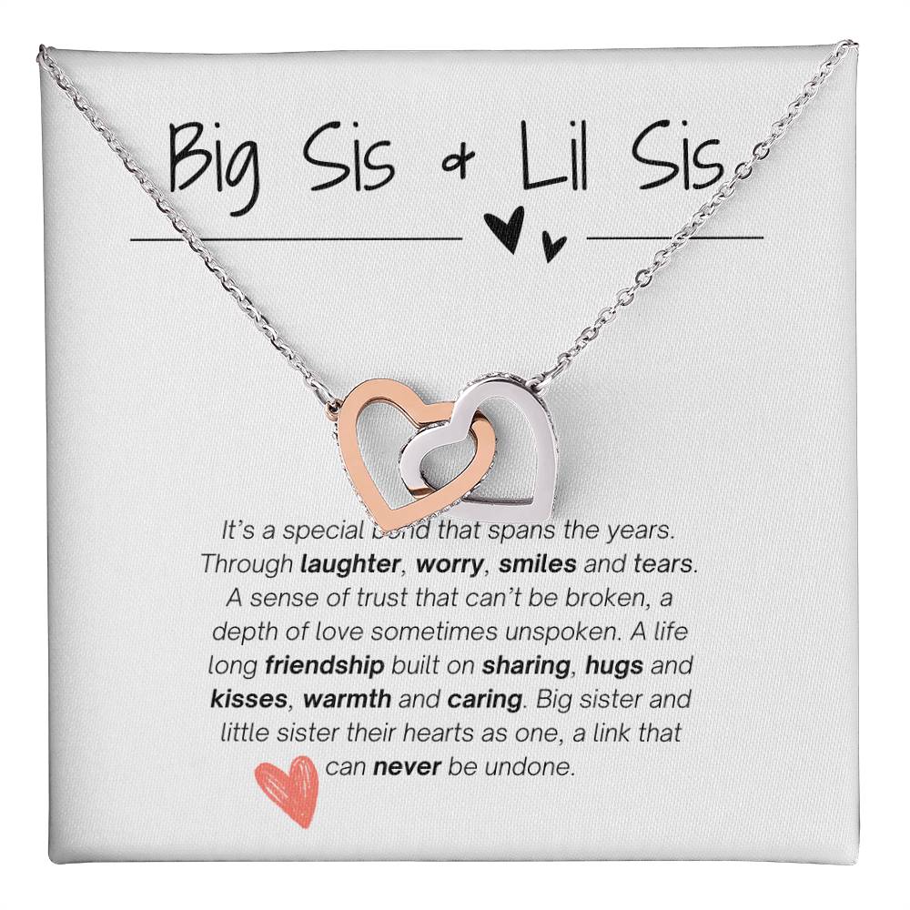 Bis Sis & Lil Sis | Interlocking Hearts Necklace | For Your Sister