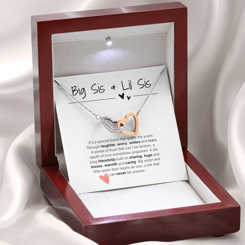 Bis Sis & Lil Sis | Interlocking Hearts Necklace | For Your Sister