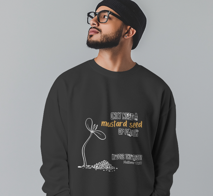 Mustard Seed Crewneck | Black | Unisex