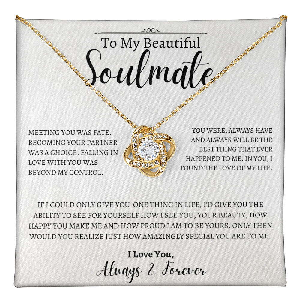 To My Beautiful Soulmate | Love Knot Necklace | For Her