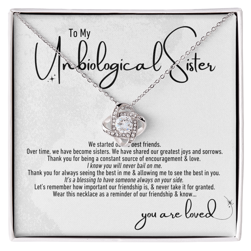 To My Unbiological Sister | Love Knot Necklace | For Your Sister