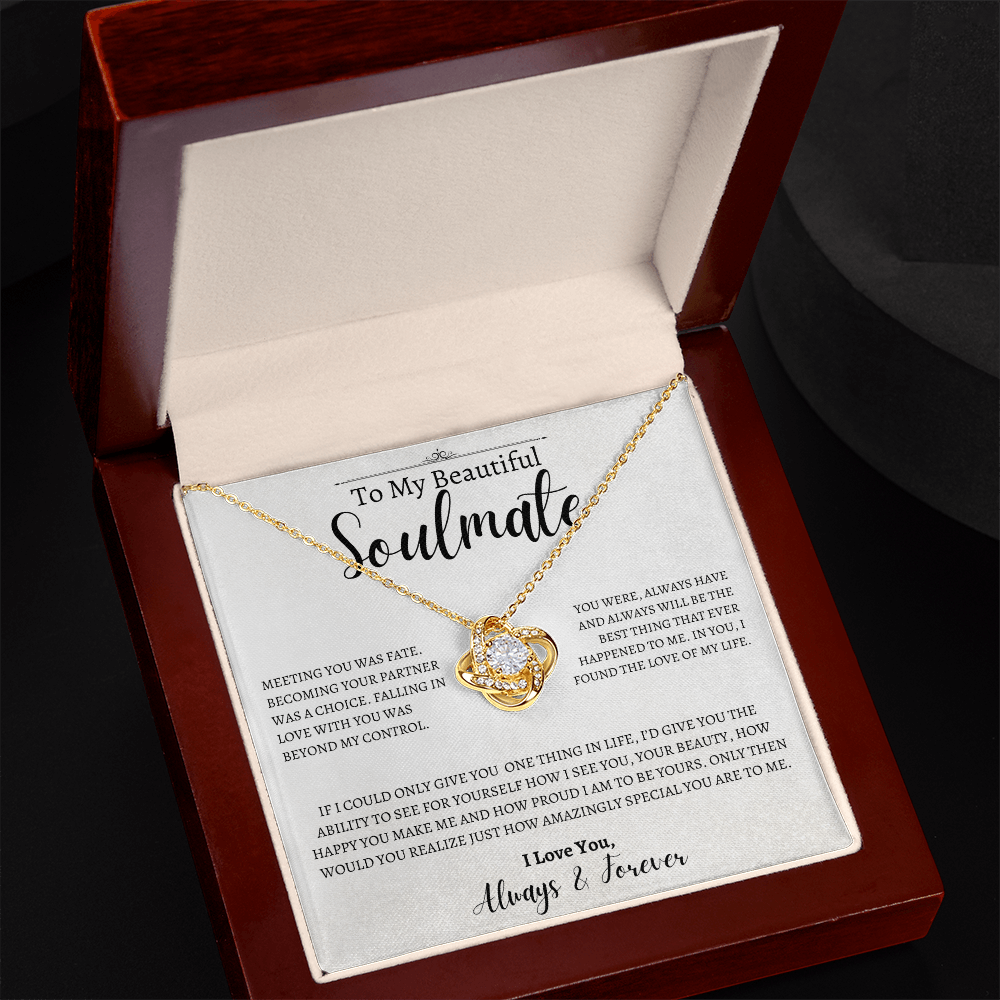 To My Beautiful Soulmate | Love Knot Necklace | For Her