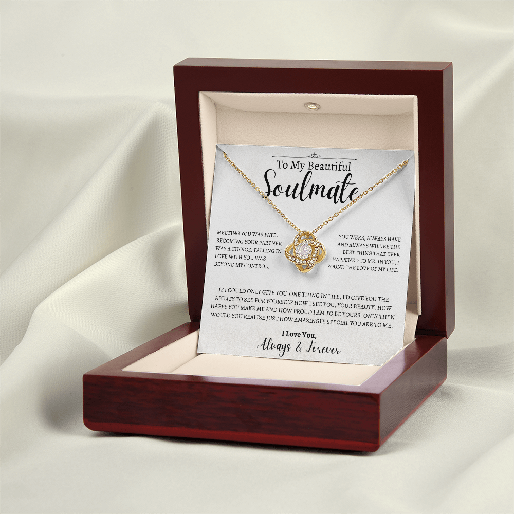 To My Beautiful Soulmate | Love Knot Necklace | For Her