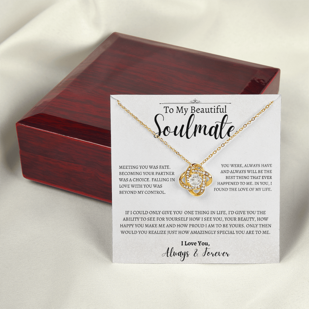 To My Beautiful Soulmate | Love Knot Necklace | For Her