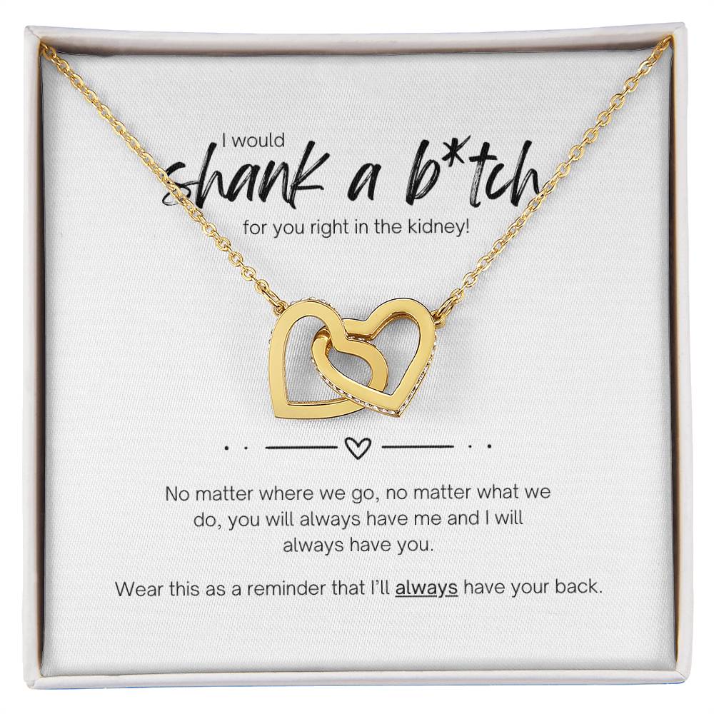 Shank a B*tch | Interlocking Hearts Necklace | For Her