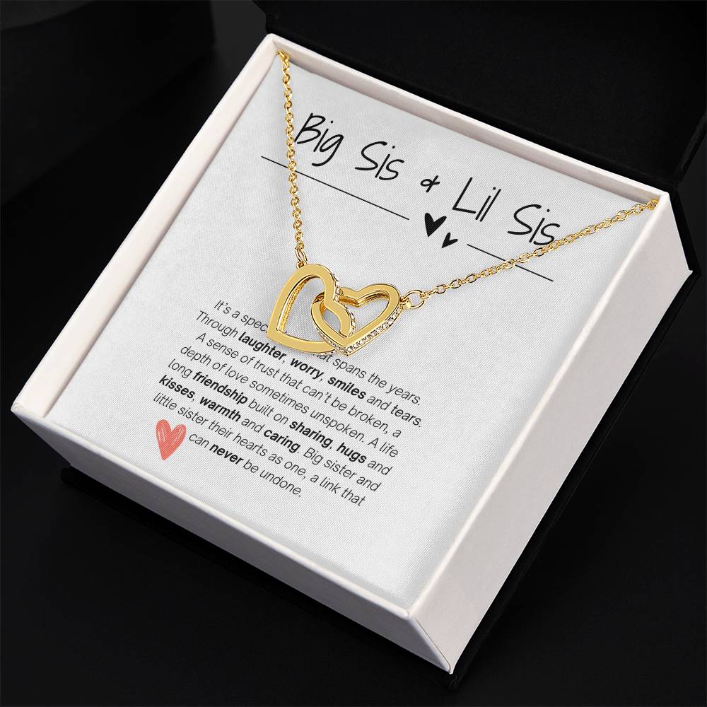 Bis Sis & Lil Sis | Interlocking Hearts Necklace | For Your Sister