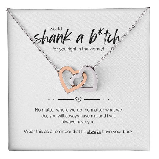 Shank a B*tch | Interlocking Hearts Necklace | For Her