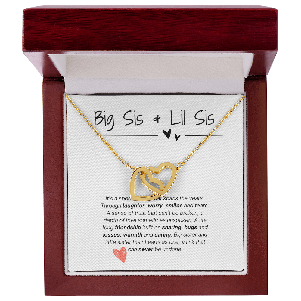 Bis Sis & Lil Sis | Interlocking Hearts Necklace | For Your Sister