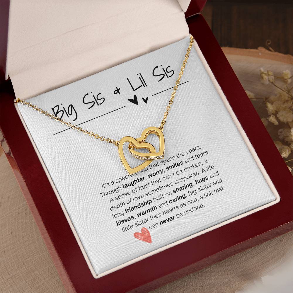 Bis Sis & Lil Sis | Interlocking Hearts Necklace | For Your Sister