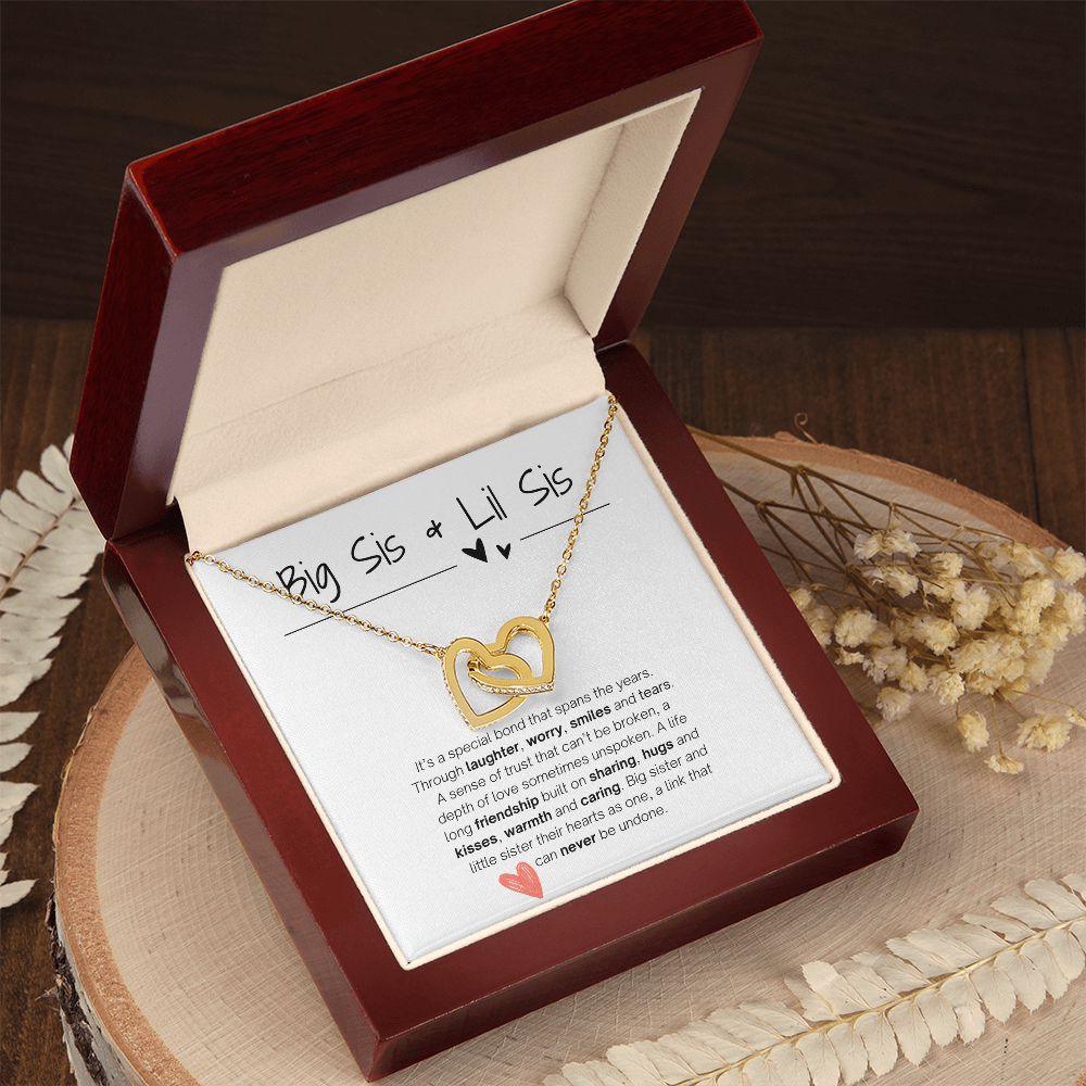Bis Sis & Lil Sis | Interlocking Hearts Necklace | For Your Sister