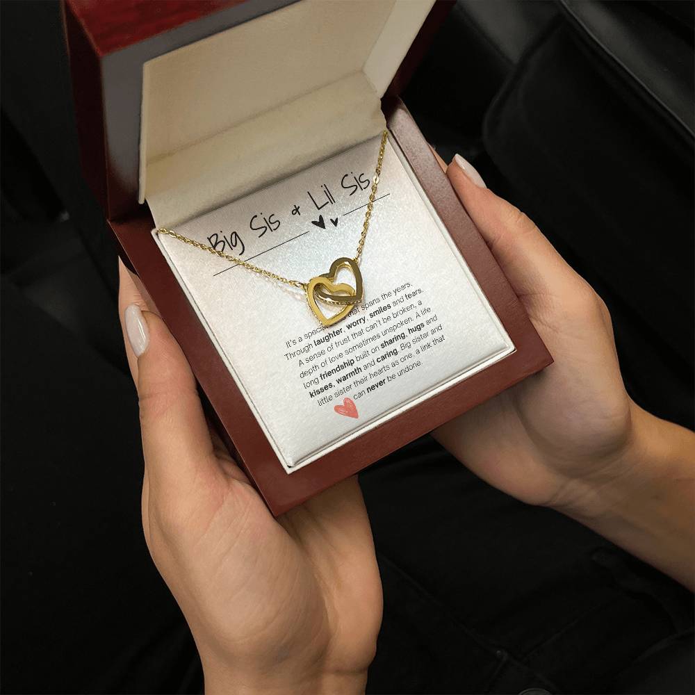 Bis Sis & Lil Sis | Interlocking Hearts Necklace | For Your Sister