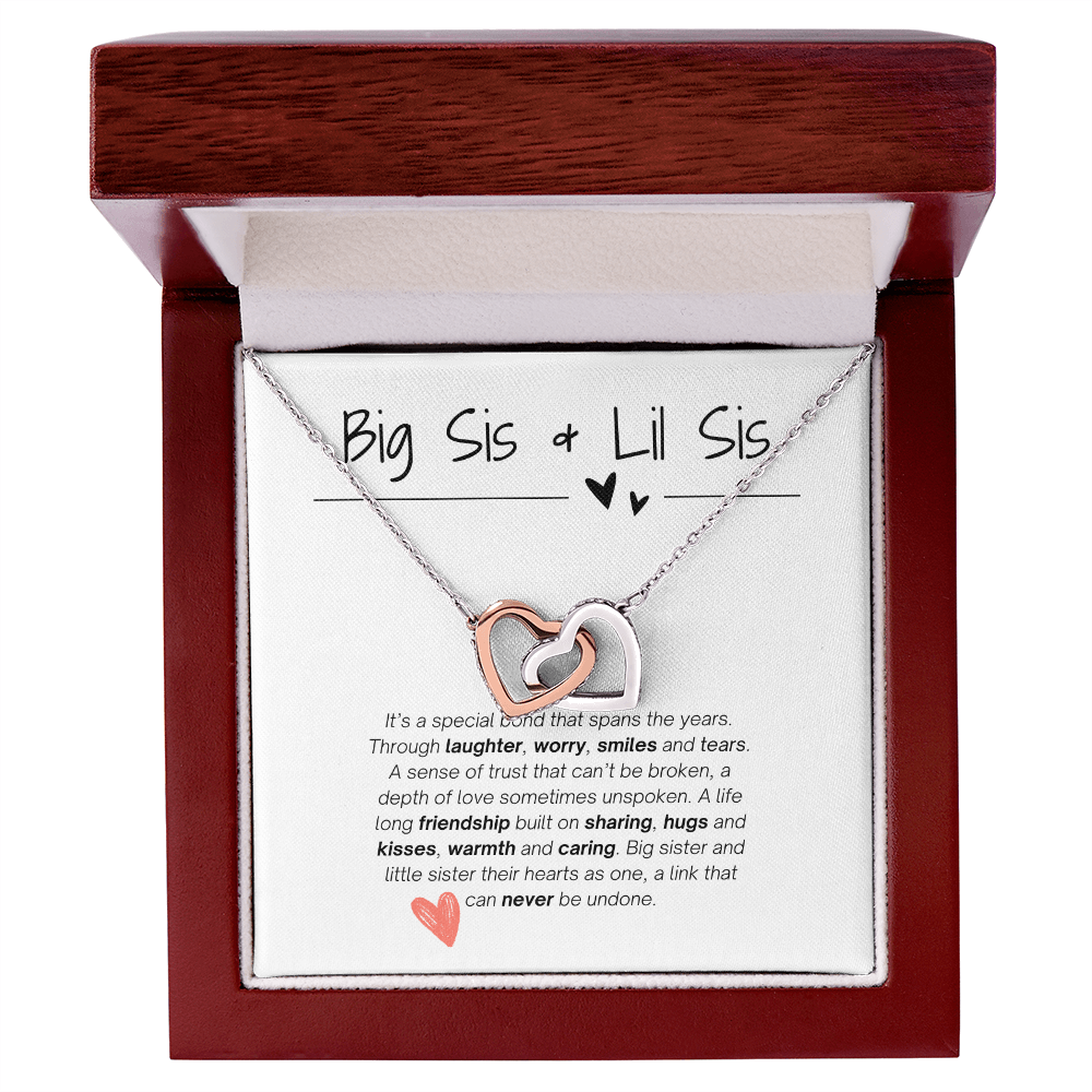 Bis Sis & Lil Sis | Interlocking Hearts Necklace | For Your Sister