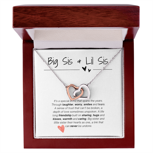 Bis Sis & Lil Sis | Interlocking Hearts Necklace | For Your Sister