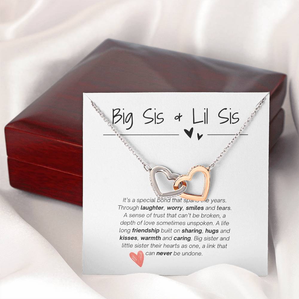 Bis Sis & Lil Sis | Interlocking Hearts Necklace | For Your Sister