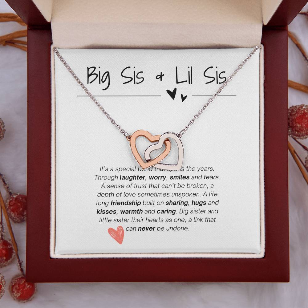 Bis Sis & Lil Sis | Interlocking Hearts Necklace | For Your Sister