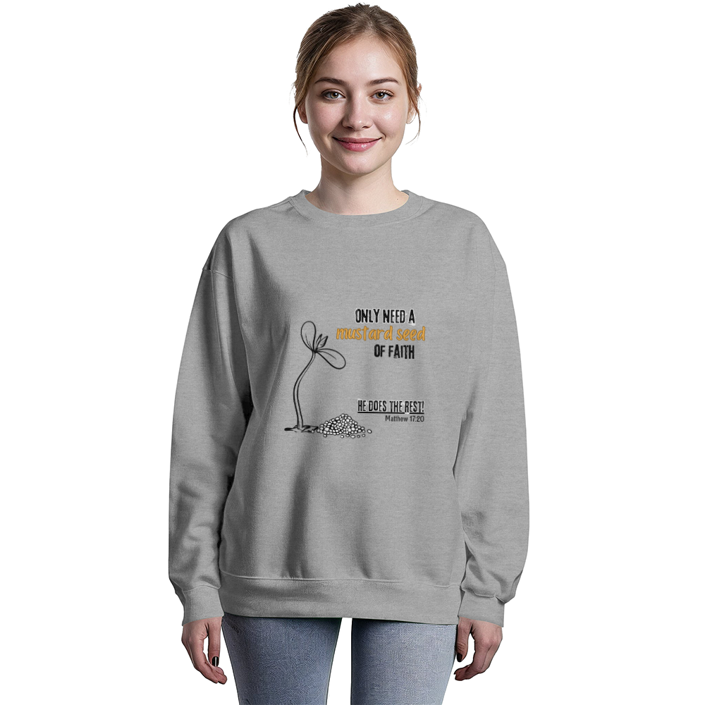 Mustard Seed Crewneck | White/Heather Gray | Unisex