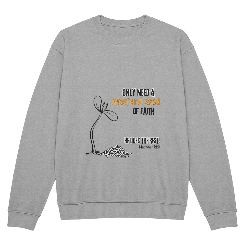 Mustard Seed Crewneck | White/Heather Gray | Unisex