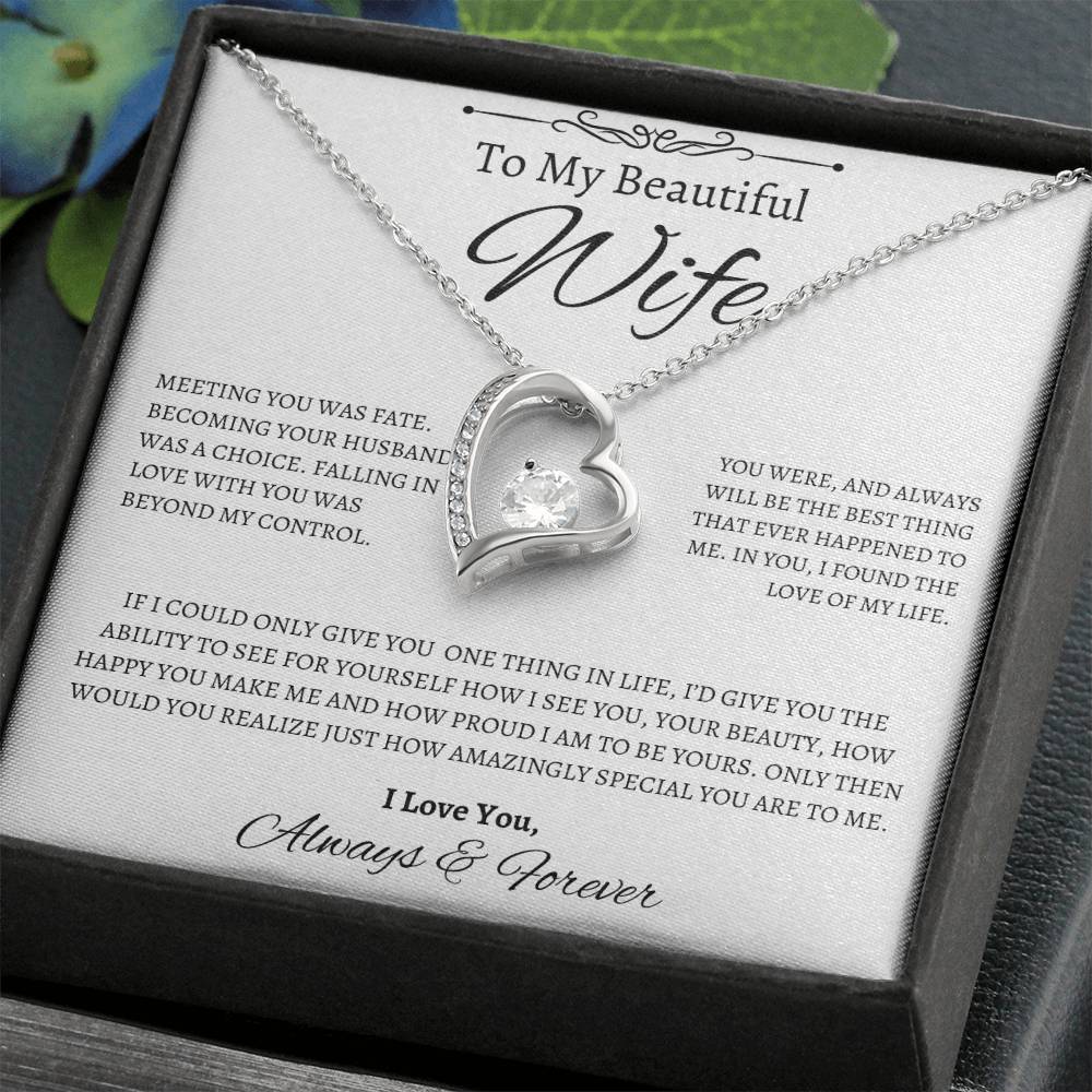 To My Beautiful Wife | Forever Love Necklace | For Her