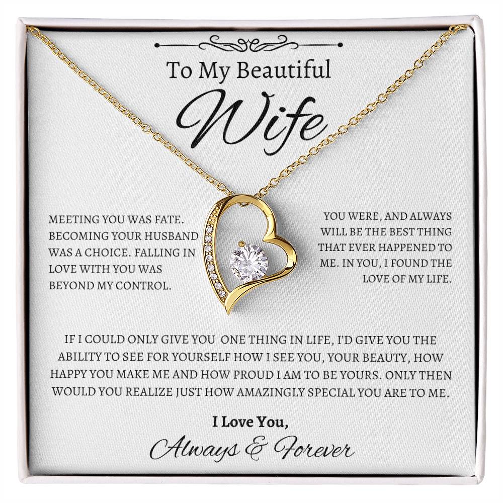 To My Beautiful Wife | Forever Love Necklace | For Her